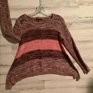 Pink and black lightweight sweater.